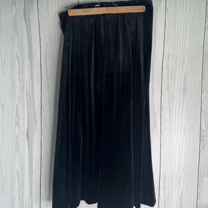 Vintage 90s Black Velvet Maxi Skirt Soft Grunge Whimsey Goth Size Large